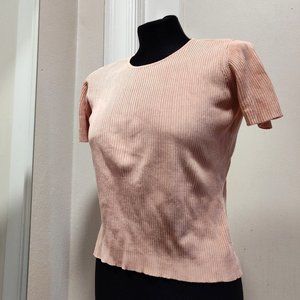 pale pink textured silk blouse
